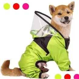 Ropa para perros Impermeable para mascotas La cara Ropa Mono Chaqueta impermeable Perros Resistente al agua para abrigo 1114 Entrega de caída Home Garden Sup DHV1A