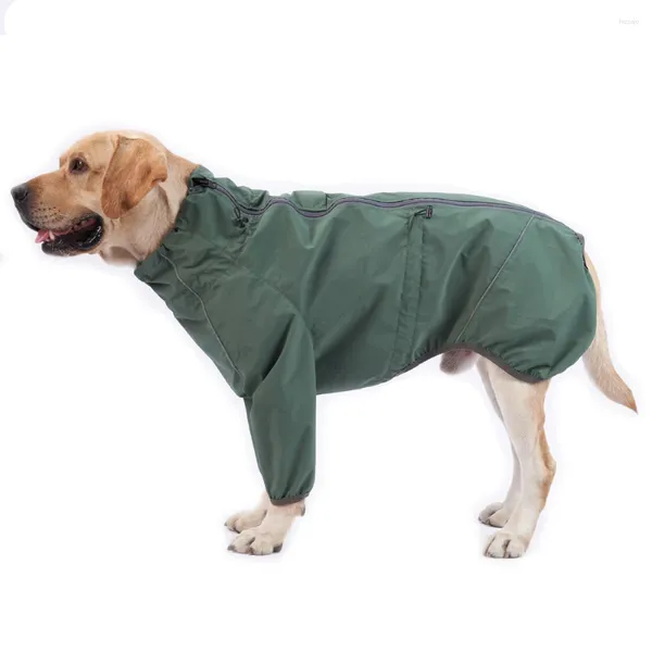 Ropa para perros impermeable para mascotas con cremallera impermeable tela de lluvia al aire libre para perros medianos grandes traje de nieve ropa reflectante ajustable