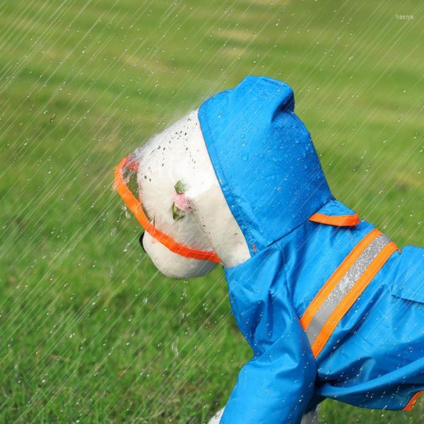 Ropa para perros Chubasquero reflectante para mascotas Gatos Perros Chaqueta impermeable con todo incluido Suéter con capucha para cachorros al aire libre con borde