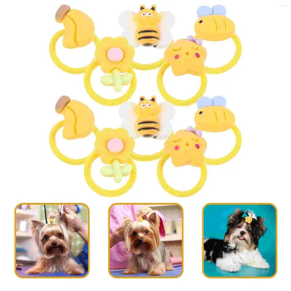 Vêtements pour chiens Bandes de caoutchouc pour animaux de compagnie Bandes de cheveux Cravates pour chiens Filles Bandeaux Chiot Petit Décoratif