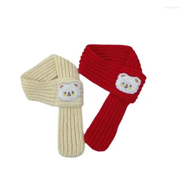 Vêtements pour chiens, écharpe pour animaux de compagnie, chaud d'hiver, mode chat Teddy Schnauzer, foulards de cou, motif ours mignon, fournitures d'année, vente en gros