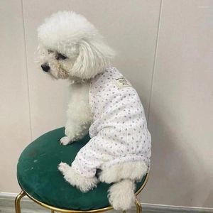 Hondenkleding Huisdierenshirt Bloemenprint Vier poten Mouwloos Coole stijl Kattenkleding Pitbull Pyjama Comfortabele stof voor buiten