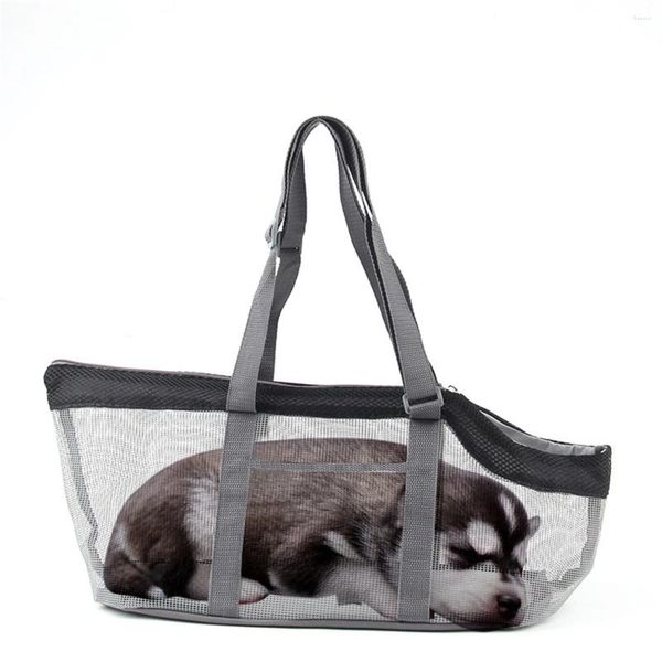 Vêtements pour chiens Pet Sling Carrier Sac de voyage en mailles respirantes pour chiens chats sans logo