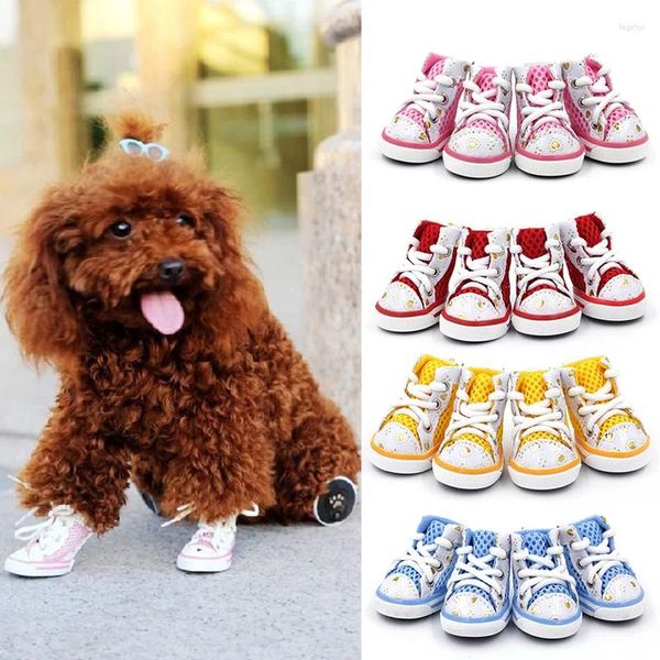 Vêtements pour chiens Baskets pour animaux de compagnie Chaussures de sortie Marche en plein air Tennis antidérapants Bottines colorées résistantes à l'usure