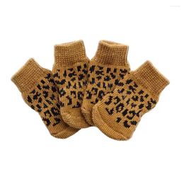 Vêtements pour chiens Chaussettes pour animaux de compagnie pour chiens Chaussures antidérapantes confortables Protecteur d'hiver durable Mignon Dessin animé Tricots Petit Chaud Doux