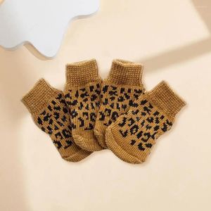 Vêtements pour chiens Chaussettes pour animaux de compagnie pour chiens Chaussures antidérapantes confortables Petit protecteur durable Mignon Dessin animé Tricots Confort d'hiver