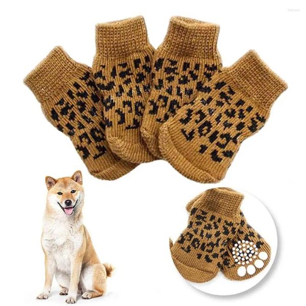 Ropa para perros calcetines para mascotas para perros zapatos acogedores conjunto pequeño protector de invierno cálido lindo dibujos animados antideslizante antideslizante duradero