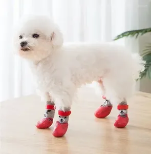 Vêtements pour chiens, chaussettes pour animaux de compagnie, imperméables, antidérapantes, chaussures d'ours mignonnes, résistantes à l'usure, chaudes pour éviter les chutes, gommage facile