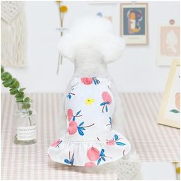 Vêtements pour chiens animaux de compagnie printemps d'été vestimentaires de robe de chiot avec motif bayberry de xs à xl chiens costume top drop livre home jardin su dh02g