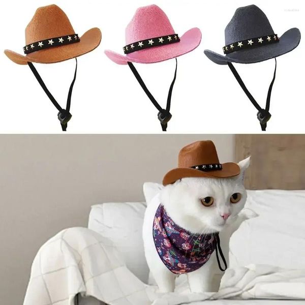 Ropa para perros mascota estrella sombrero de vaquero traje ajustable top sombreros perros gorras sombreros de sol para gatos casco de perro para moto