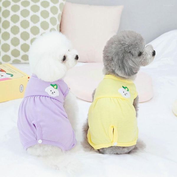 Vêtements pour chiens costume de stérilisation pour animaux de compagnie brodé élastique Anti-infection poste chemise vêtements de soin pour petit chat