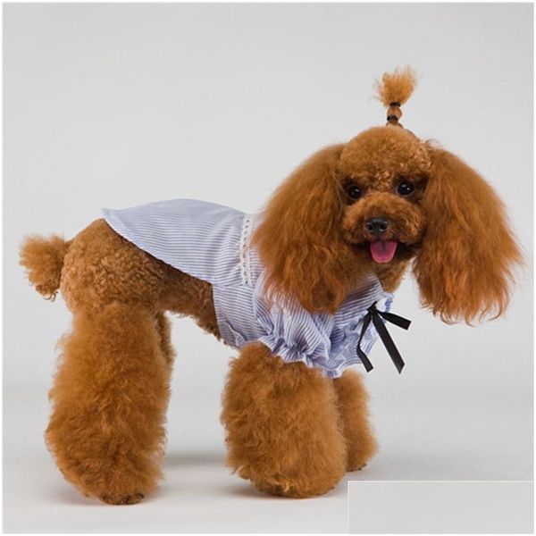 Vêtements pour chiens Bretelles pour animaux de compagnie T-shirts Chemise à volants Tops Blouse Vêtements d'été Will And Sandy Drop Delivery Home Garden Supplies Dhxvw