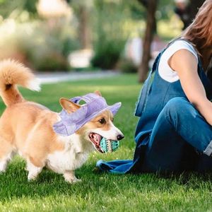 Vêtements pour chiens Chapeau de soleil pour animaux de compagnie Casquettes de baseball de protection solaire Sports de plein air avec trous d'oreille réglables pour chiens de petite et moyenne taille