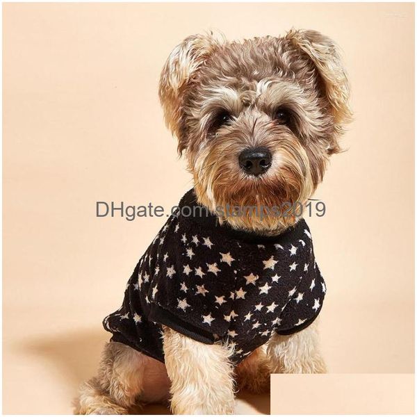 Vêtements pour chiens Pet Super Soft Chiot Plover Star Motif Imprimer Sweat-shirt épaissi Tenue Drop Livraison Fournitures de jardin à domicile DH6VO