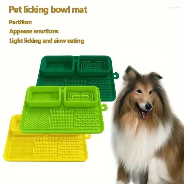 Pet Pet Suministros para perros Almohadillas para lamer gatos Alimentador lento con tazas de succión adecuadas para alimentos y agua