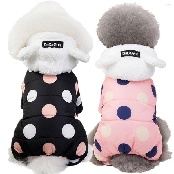 Vêtements pour chiens Fournitures pour animaux de compagnie Mascottes de mode Chiens mignons Hiver Manteaux chauds épais Chats à quatre pattes Coton Pull Chien Petite Taille