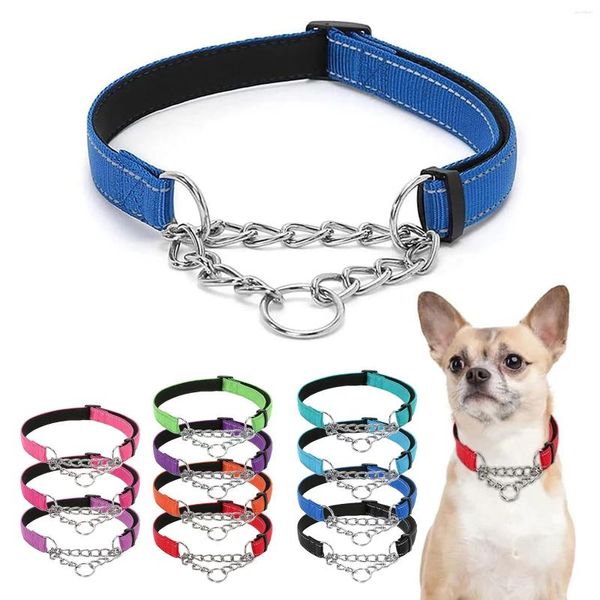 Ropa para perros Suministros para mascotas Nylon Entrenamiento reflectante Acompañamiento Collar suave P Cadena Lindo Boy Cat Collares con campana