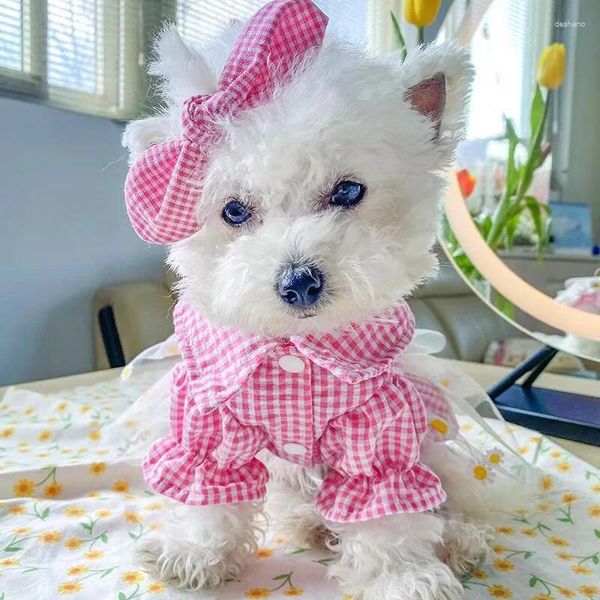 Padena de perros Suministros para mascotas a cuadros Tada de cabello Peinado de peluche Princesa Princesa Linda Joyería