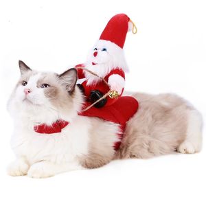 Vêtements pour chiens Fournitures pour animaux de compagnie Père Noël Cosplay transformé en vêtements de Noël Vêtements pour animaux de compagnie drôle mignon chien chat fête vêtements accessoires 231114