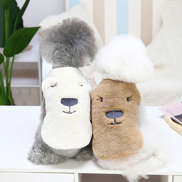 Suministros de mascotas para perros ropa de algodón con algodón de algodón ropa de lujos de pelaje Bichon Poodle pequeño chaleco de piel de tamaño mediano