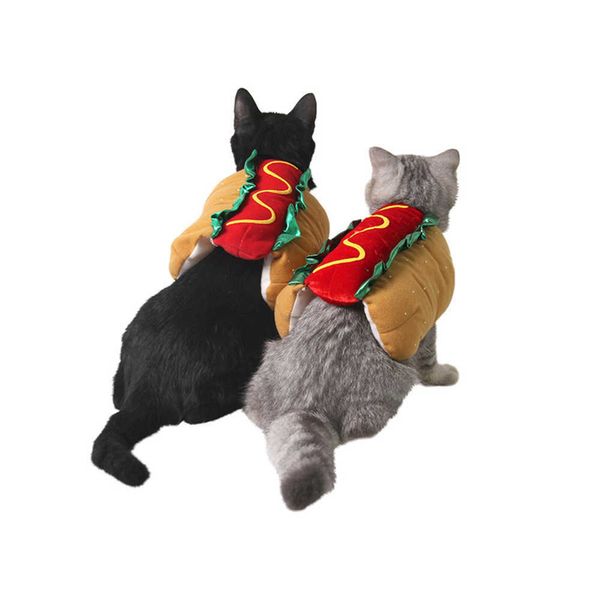 Ropa para perros Suministros para mascotas Carnaval cálido Navidad Hot Dog Hamburguesa Fiesta de Halloween Disfraz