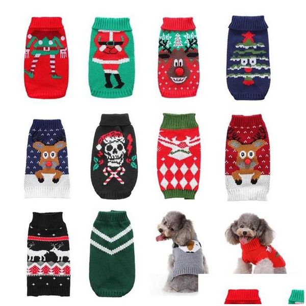 Ropa para perros Suéter para mascotas Ropa para gatos para ropa pequeña Abrigo para perros de Navidad Chaqueta cálida de Halloween Traje de punto Entrega de la gota Inicio Dh9Vk
