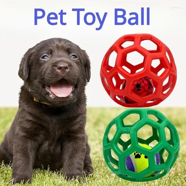 Juguete de juguete para perros Pet Pet Jubo Bola de juguetes interactivos para perros Chew Hollow Bell Puppy Juego de entrenamiento al aire libre jugando suministros