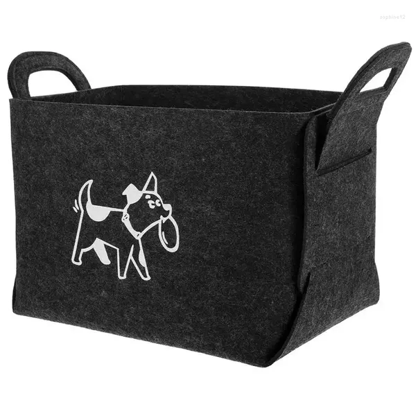 Ropa para perros Pet Toys Storage Box de fieltro Bolsa de contenedor de suministro de gran capacidad con organizador de mango