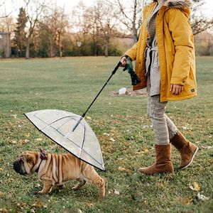 Appareils pour chiens Pet Umbrella Leash Cat Raincoat Assemblé Day Rainy Small Pain Gear avec des pistes
