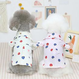 Vêtements pour animaux de compagnie pour chiens pour t-shirt d'été Impression de champignons en coton convivial en coton ruffled