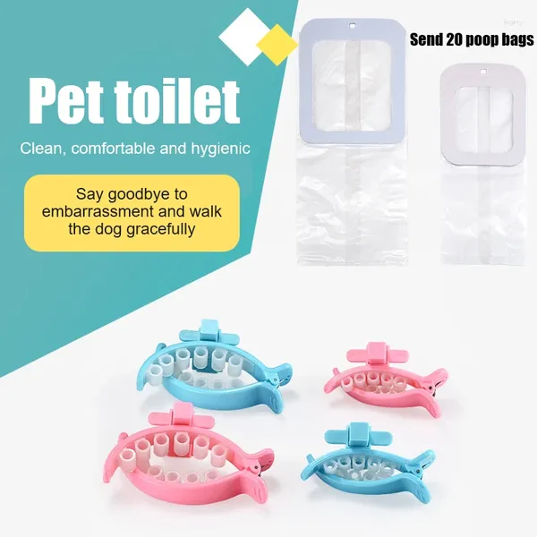 Ropa para perros Bolsa de residuos para mascotas Dispensador Creativo Cachorro Recolector de inodoro Clip de cola Gatos Poop Herramienta de limpieza de basura portátil