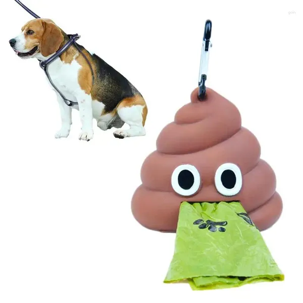 Ropa para perros Dispensador de bolsas de residuos para mascotas Forma de caca Waster Bolsas de recogida portátiles Soporte para exteriores
