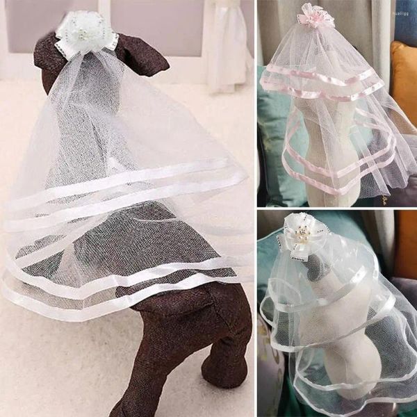 Ropa para perros mascota velo de boda traje nupcial boutique clásico pura decoración herramientas cachorro gato mascotas vestido accesorios