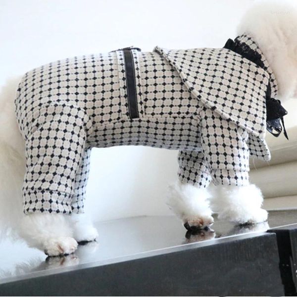 Ropa para perros Pet ropa de invierno de invierno tela de nylon terciopelo dentro de la chaqueta tibia de cachorros de la capa de la capa protegida del vientre para perros pequeños pug pug