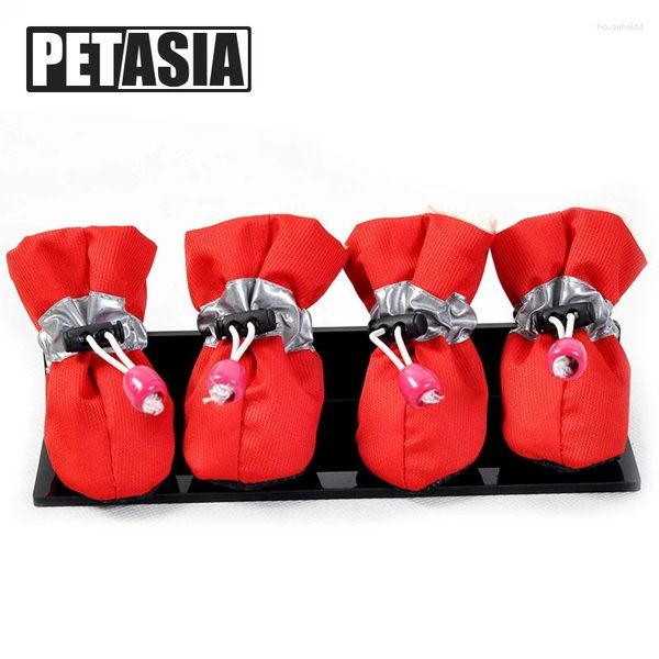 Vêtements de chien PETASIA hiver chaussures pour animaux de compagnie 4 pièces/ensemble grandes bottes de chien coton imperméable antidérapant XS XXXL pour bouledogue huit couleurs