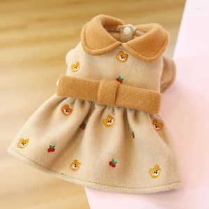 Chien vêtements PETCIRCLE vêtements fromage nœud papillon ours robe en laine ajustement petit chiot chat de compagnie toutes les saisons mignon Costume manteau jupe