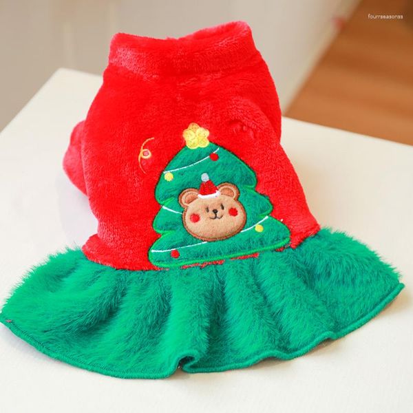 Vêtements pour chiens PETCIRCLE Vêtements d'arbre de Noël Robe d'ours pour petit moyen chiot chat hiver vêtements pour animaux de compagnie costume fournitures manteau