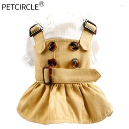 Hondenkleding Petcircle kleding kaki koele jurk voor kleine middelgrote puppy kat het hele seizoen pet chihuahua bichon kleding jas