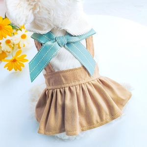 Ropa para perros PETCIRCLE Ropa Khaki Lady Strap Vestido para Pequeño Cachorro Pet Cat All Seasons Lindo Traje Falda Abrigo