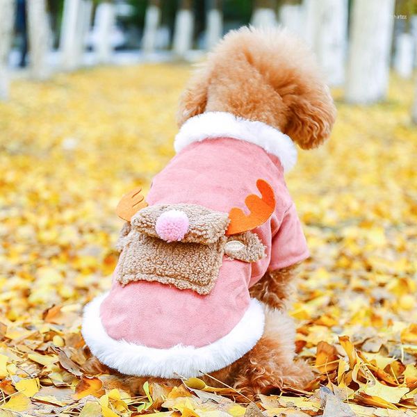 Ropa para perros PETCIRCLE Ropa Pink Elk Cotton Coat Fit Small Puppy Pet Cat Winter Cute Costume Jacket