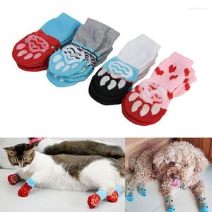 Chien Vêtements Animaux Chaussettes Antidérapantes Ensemble Chiot Chaud Calcetines De Perro Para Skarpetki Pieski Meias Pet Chaussures Mignonnes Mode Pour Petits Chats