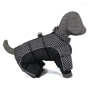 Hondenkleding huisdieren kleren naar beneden parka's houden je huisdier warm met polka dot katoenen jas vierbenige winterachter ritssluiting