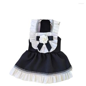 Vêtements pour chiens Vêtements pour animaux de compagnie Robe d'été Jupe pour chat Yorkies Maltais Poméranie Shih Tzu Bichon Frise Caniche Schnauzer Vêtements Noir