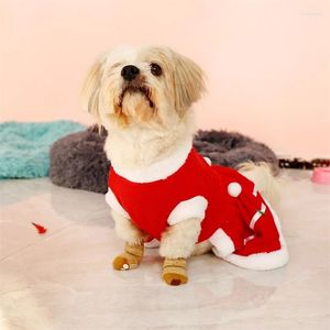 Hondenkleding huisdieren jurk kerstbont kraag korte mouw stuk met bowknot en bel voor honden rood s/m/l/xl/xxl