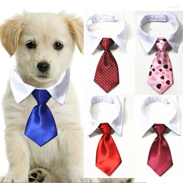 Pets de ropa para perros Corbalo formal de esmoquin de esloga Cat Collar falso Dot Camiseta Camisa de mascotas Accesorios para mediano pequeño