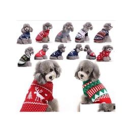 Hondenkleding huisdieren gebreide trui kerstboom milu herten geprinte truien winterhonden warme jassen xtmas Halloween feestkleding drop dhmus