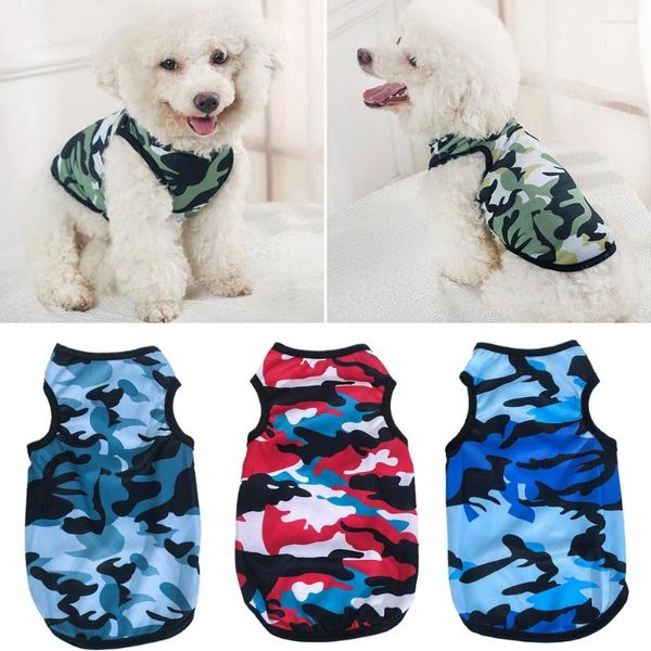 Vêtements pour chiens animaux de compagnie imprimé gilet animaux de compagnie Camouflage dessus respirants chiens chats vêtements Cool sans manches chiot T-shirts