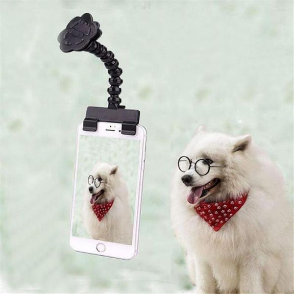 Chien vêtements animaux de compagnie Selfie bâton artefact chiens chats jouets regarder l'appareil photo pince de téléphone prendre des photos d'animaux de compagnie chat fournitures accessoires