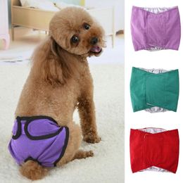 Vêtements pour chiens Pantalon physique Couches Sous-vêtements Chiens Bande de ventre Chiot Short Pet Culotte Nappy Wrap Respirant Confortable Propre