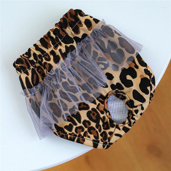 Vêtements pour chiens Pantalons physiologiques Couches lavables Imprimé léopard Chat Menstruel Femelle Menstruation courte Sous-vêtements hygiéniques